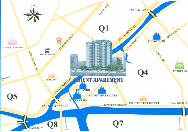 Orient Apartment có vị trí thuận lợi