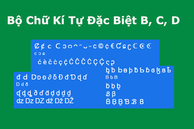 Chữ B C Da đặc biệt